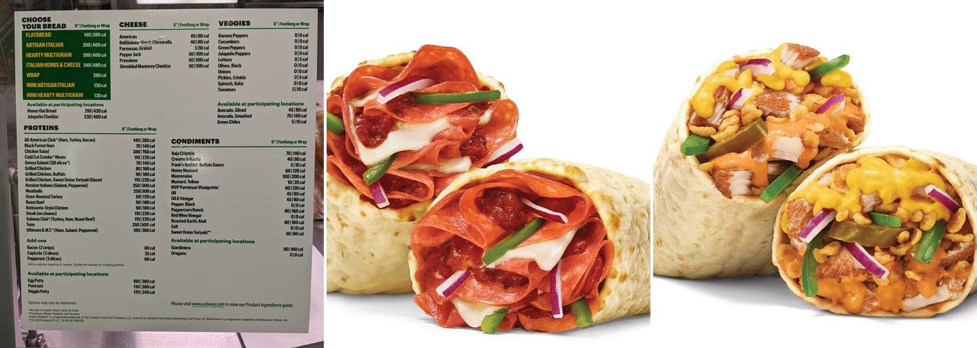 Subway Menu