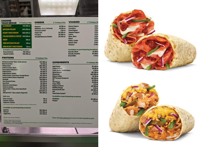 Subway Menu
