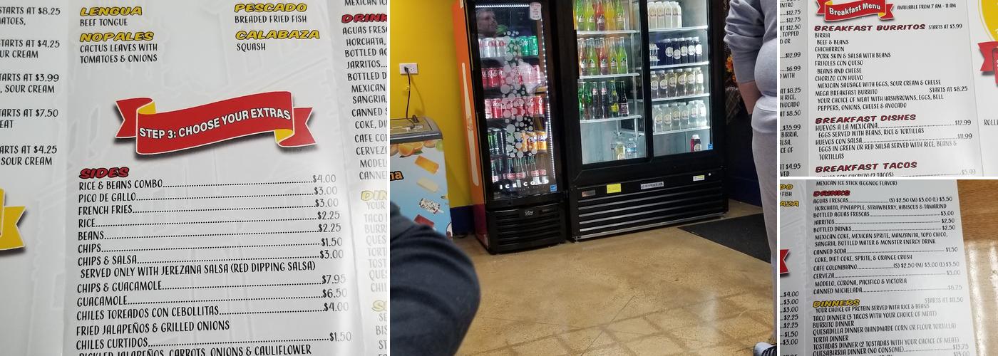 Tacos Jerez Elgin Menu