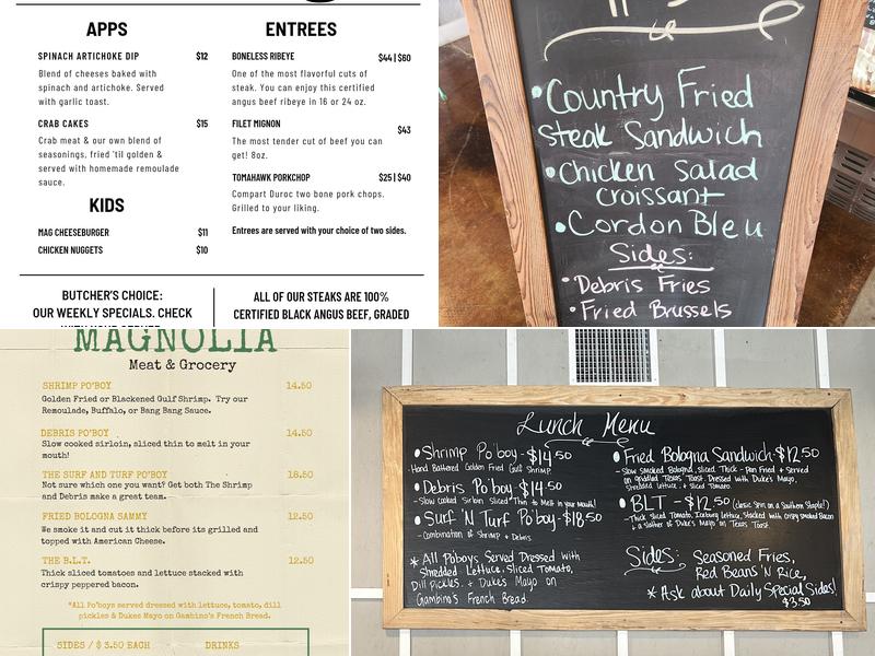 Magnolia Meat & Grocery Menu