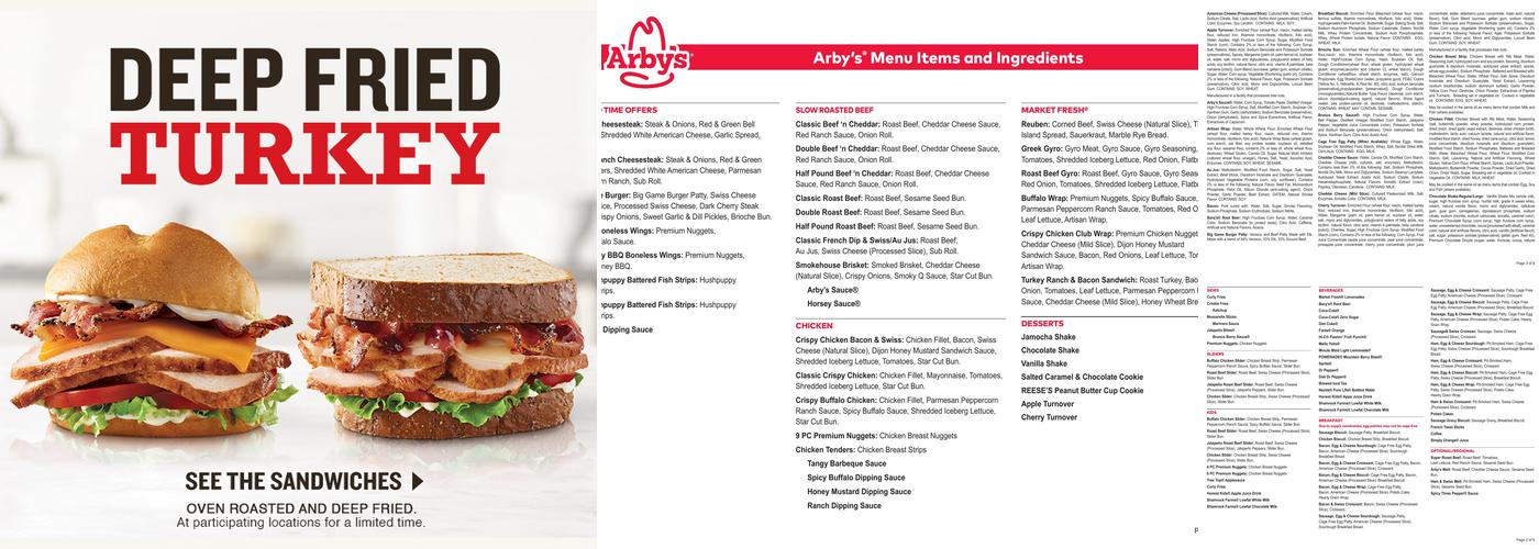 Arby's Menu