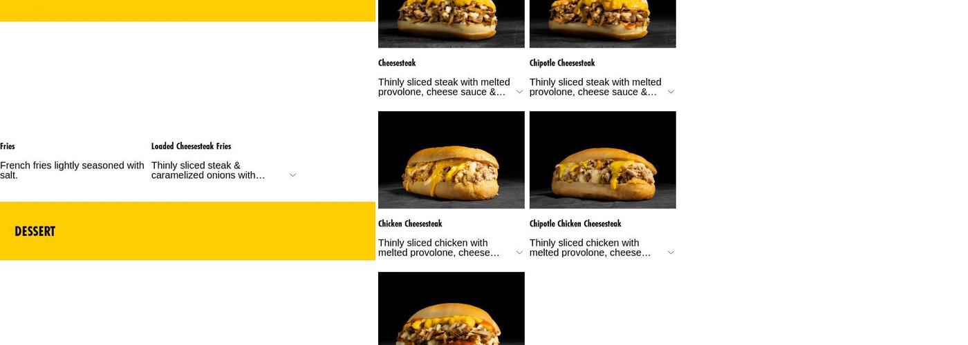 Pardon My Cheesesteak Menu