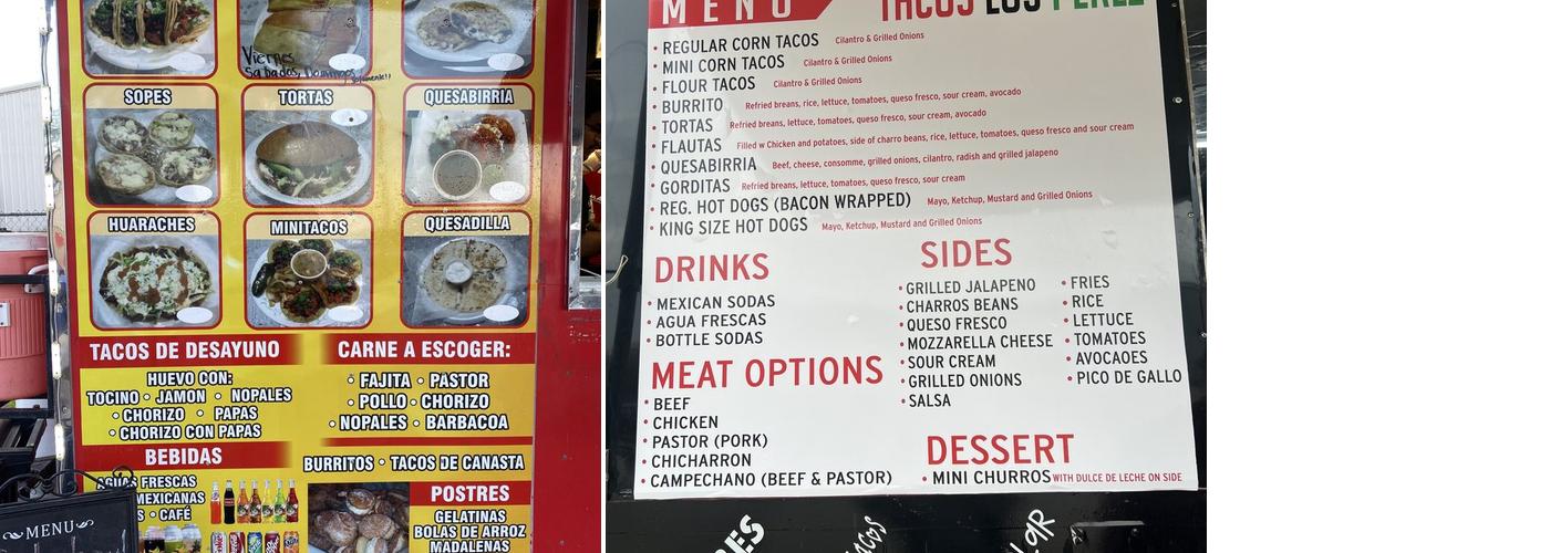 Tacotas Menu