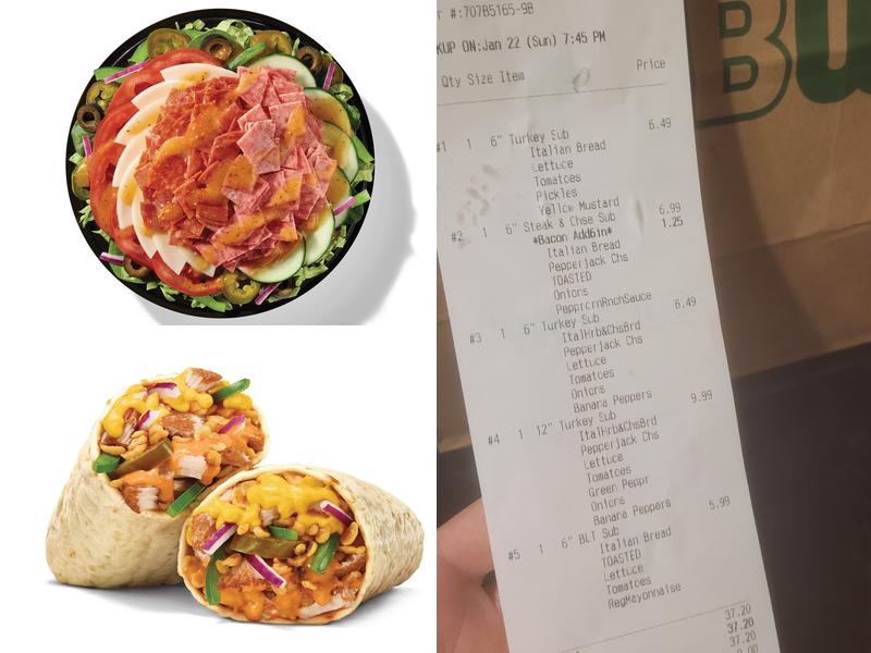 Subway Menu