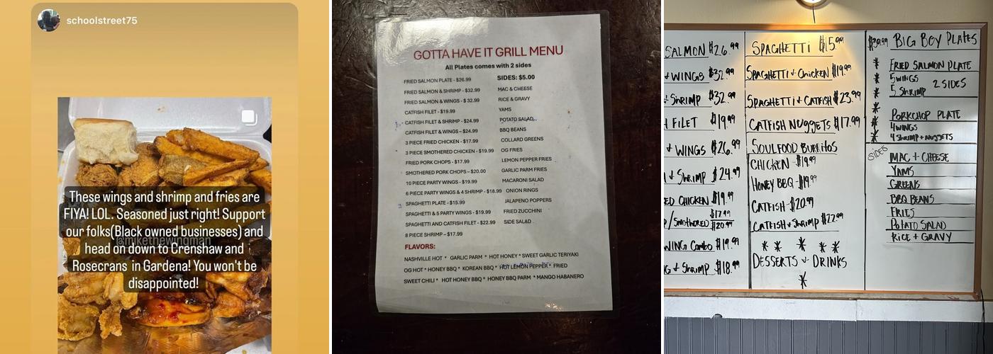 Gotta Have It grill Menu