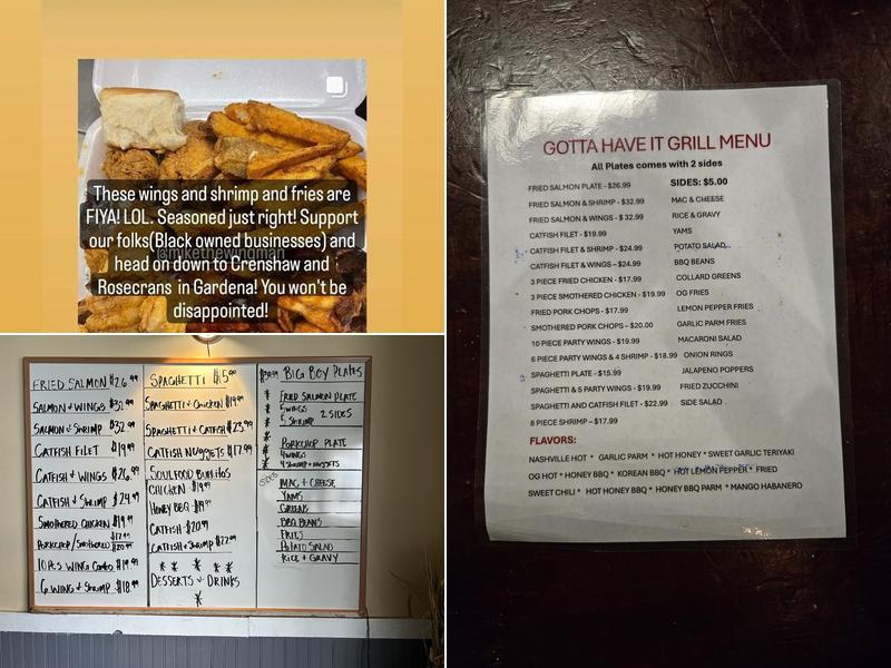 Gotta Have It grill Menu