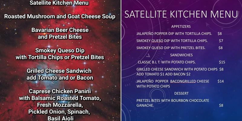 Satellite Kitchen at Planetary Taproom Menu