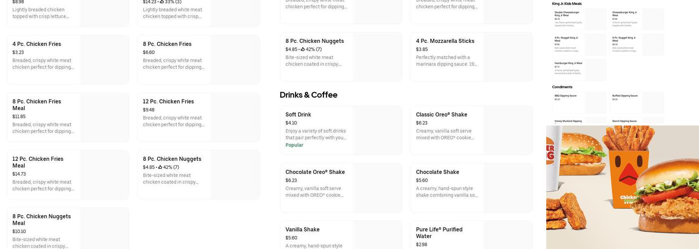 Burger King Menu