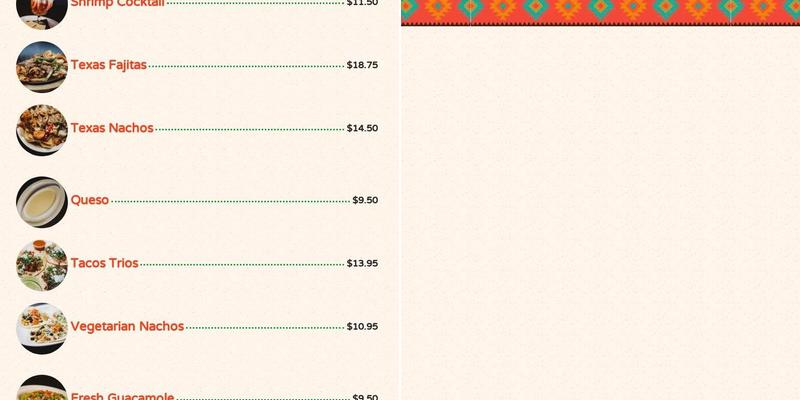 Luciana's Mexican Restaurant #6 Menu