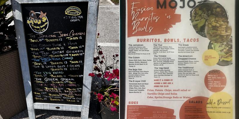 MOJO Burritos Menu