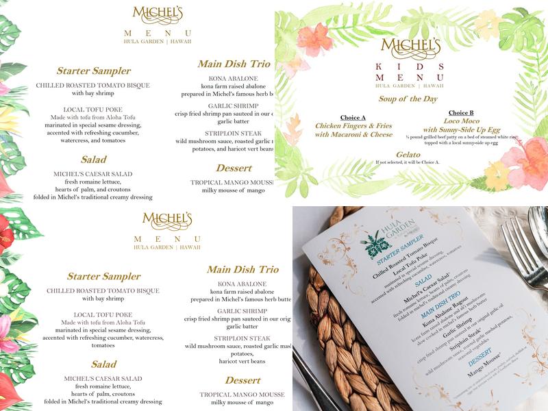 HULA GARDEN at Kahalu'u Pond By MICHEL'S Menu