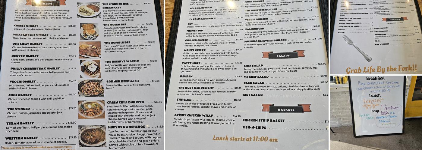 The Busy Bee Diner Menu