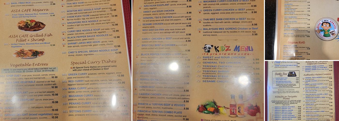 Asia Cafe - Cedar Bluff Menu