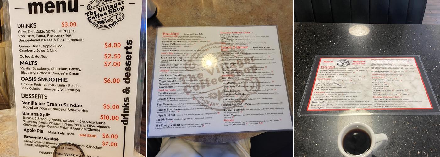 The Villager Coffee Shop Menu