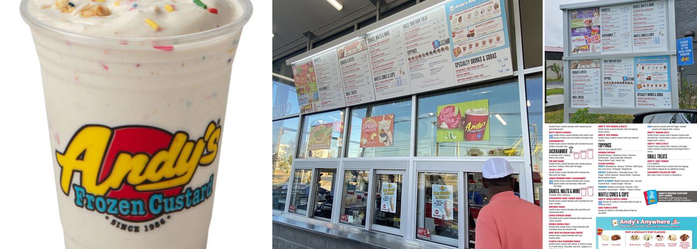 Andy's Frozen Custard Menu