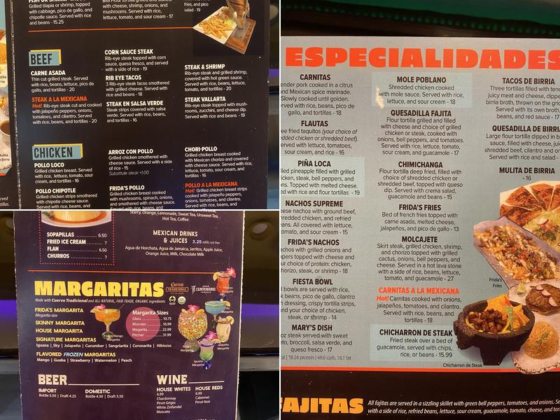 Frida’s Mexican Grill Menu