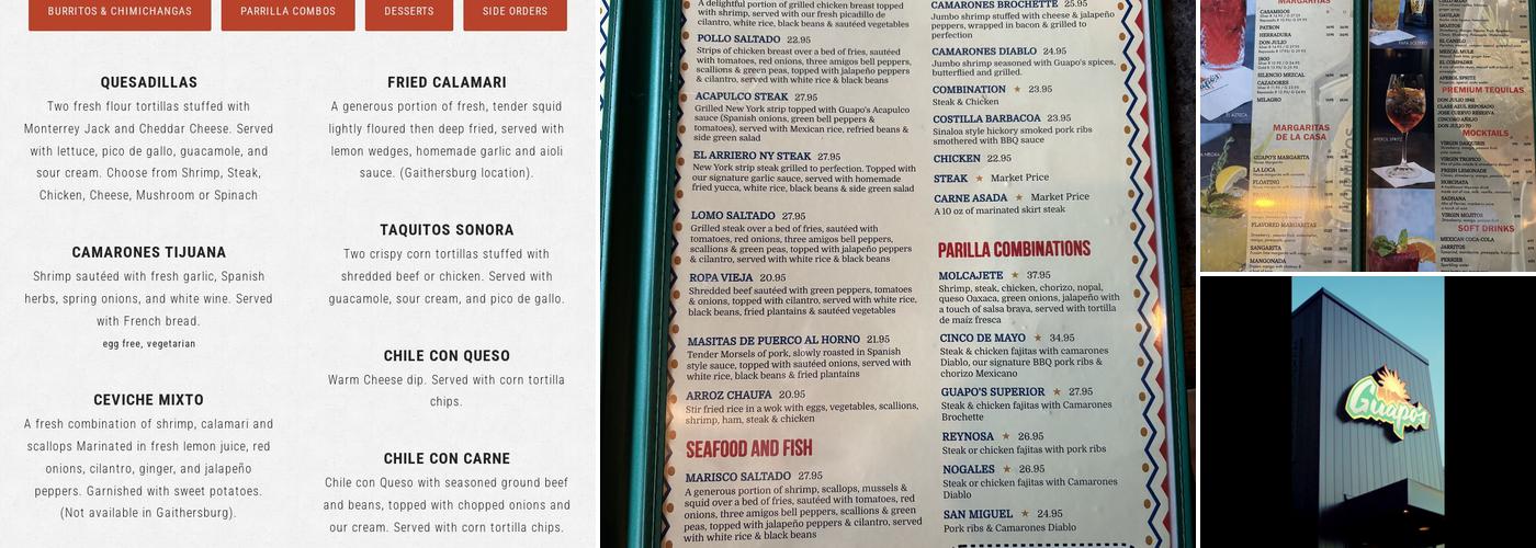 Guapo's Menu