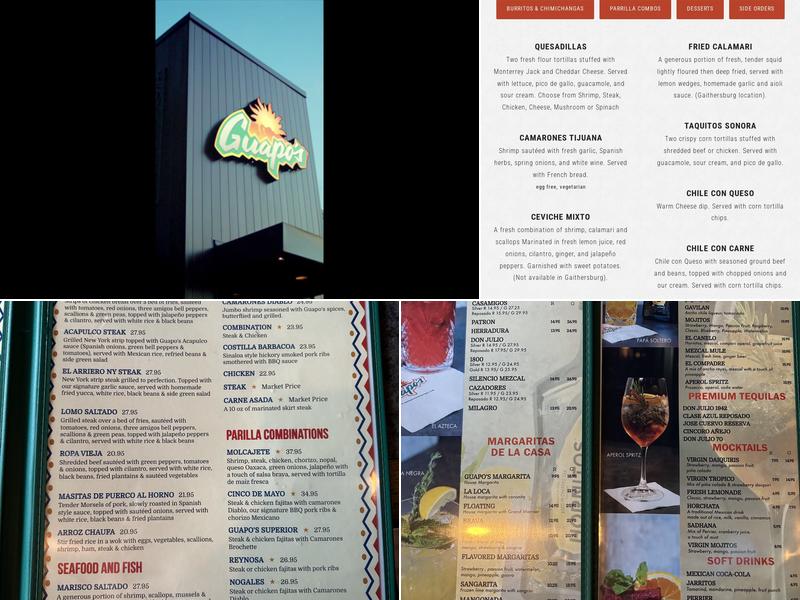 Guapo's Menu