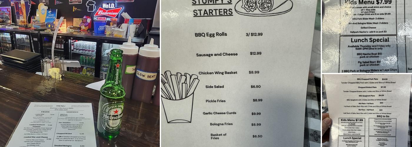 Stumpy's Backyard BBQ Menu
