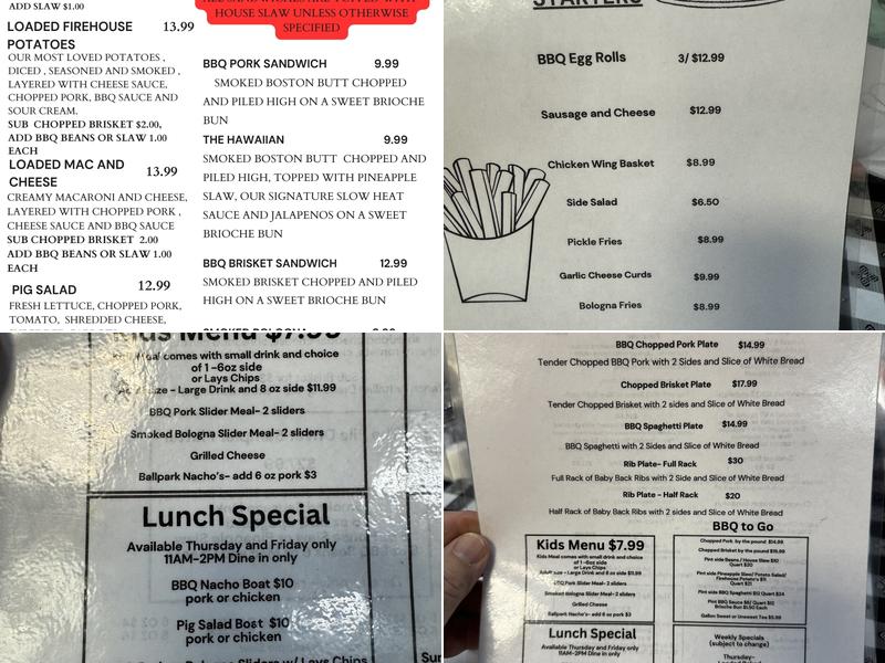 Stumpy's Backyard BBQ Menu