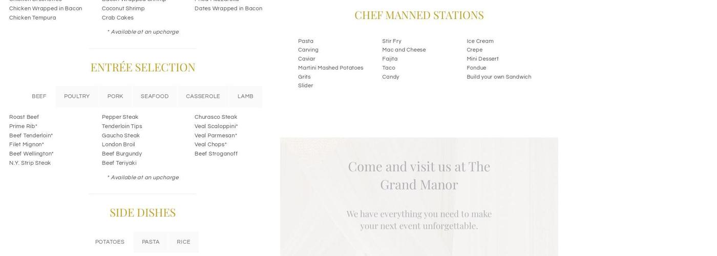 Renaissance Catering Menu