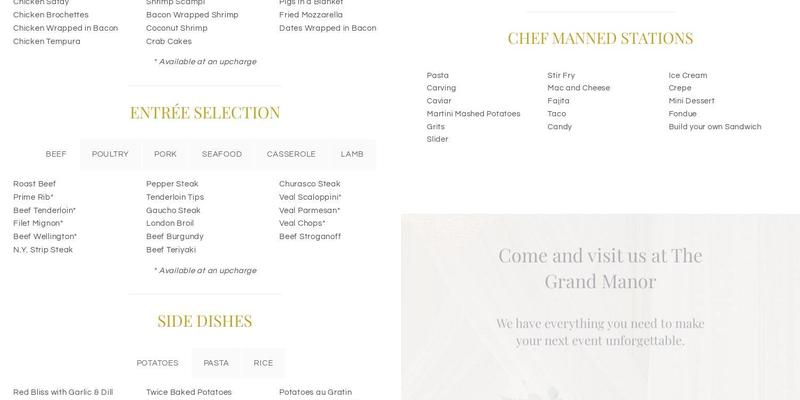 Renaissance Catering Menu