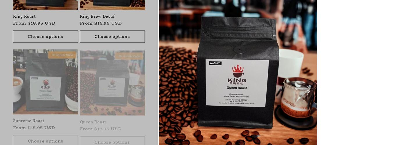 King Brew Coffee Menu