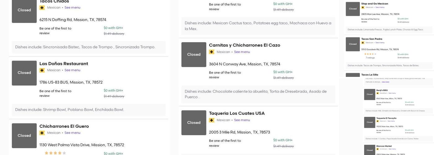 Don Panchito’s Menu