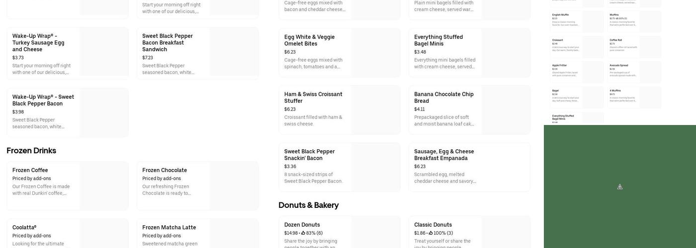 Dunkin' Menu