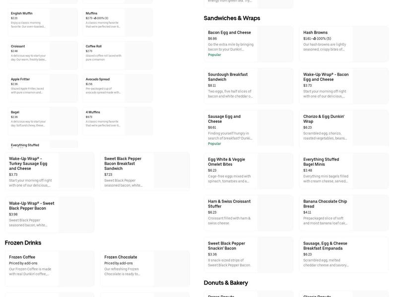 Dunkin' Menu
