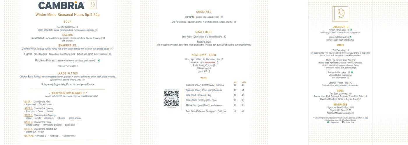 9 Squared Menu