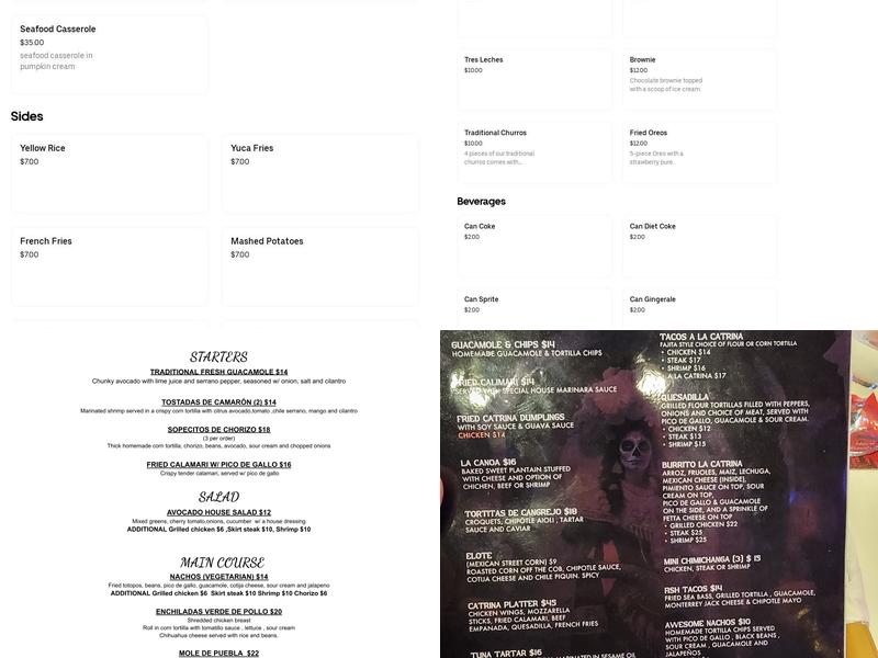 La catrina queens Menu