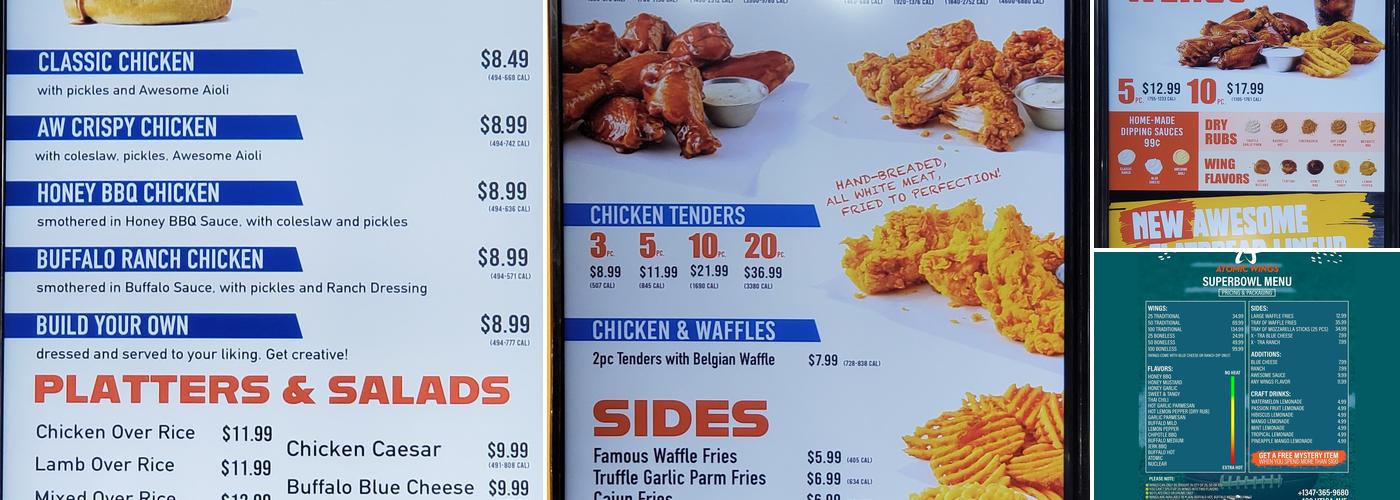 Atomic Wings Menu