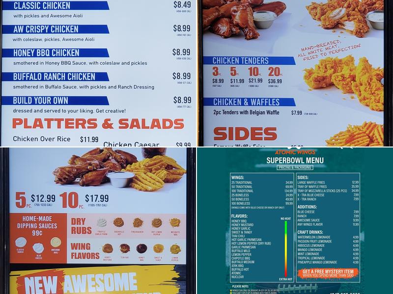 Atomic Wings Menu