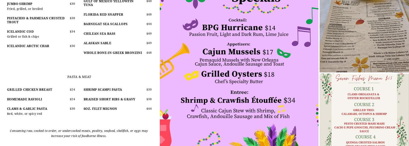 Blue Point Grill Menu