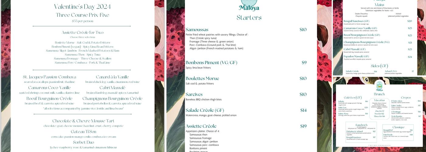 Maloya Menu