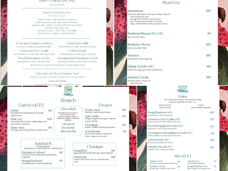 Maloya Menu
