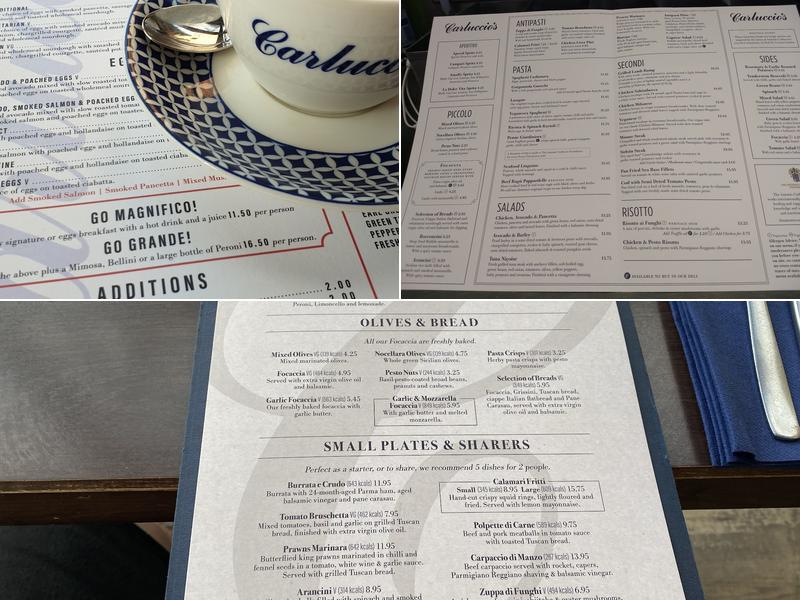 Carluccio's Walton-on-Thames Menu