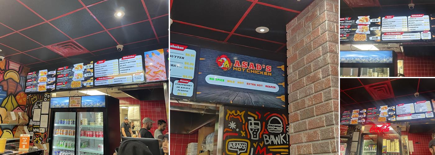 Asad's Hot Chicken Menu