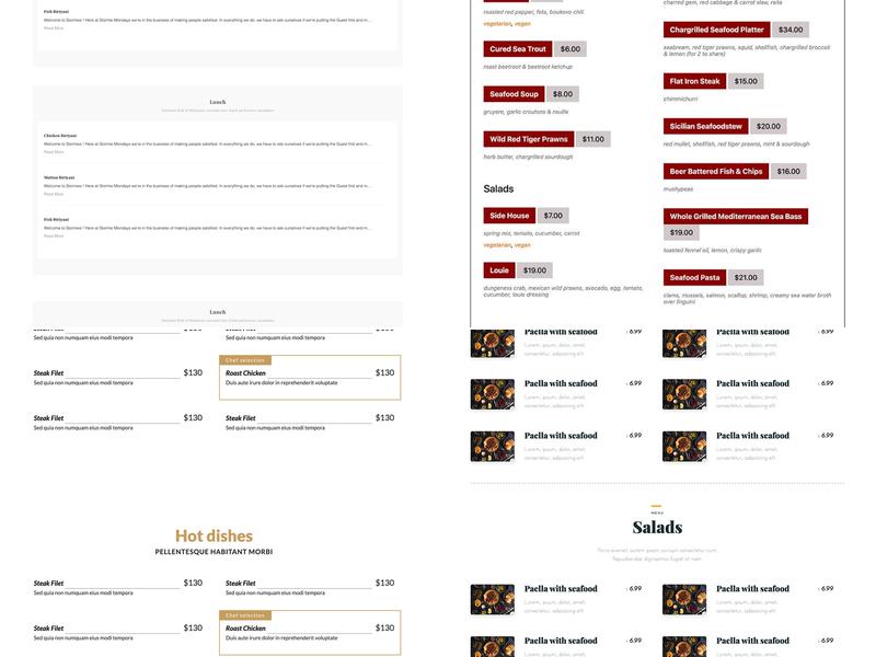 Chef Sergio's Kitchen Menu