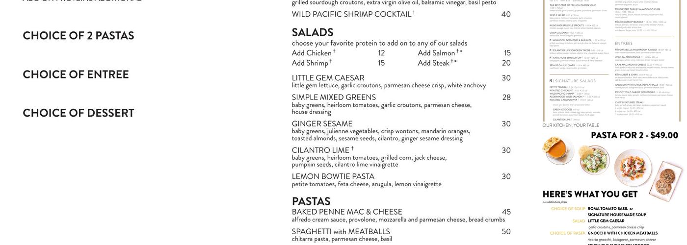 Nordstrom Grill Menu