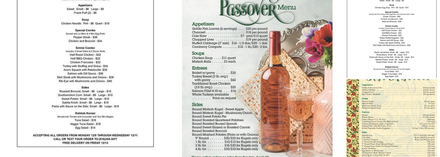 Robert Ian Caterers Menu