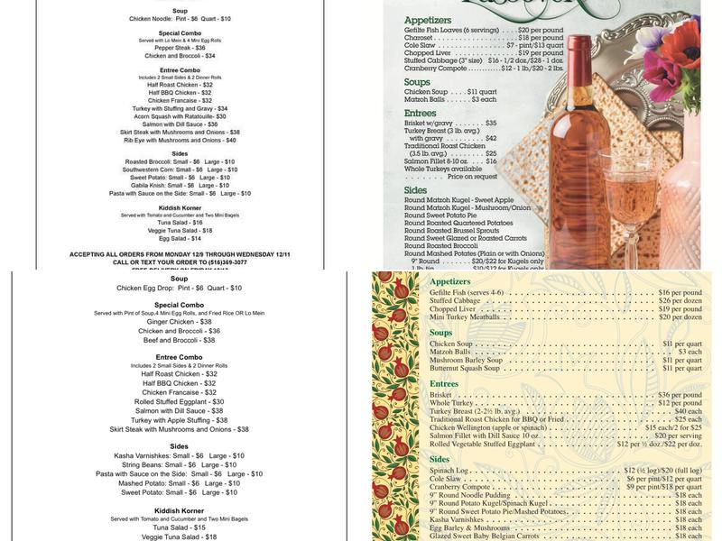 Robert Ian Caterers Menu