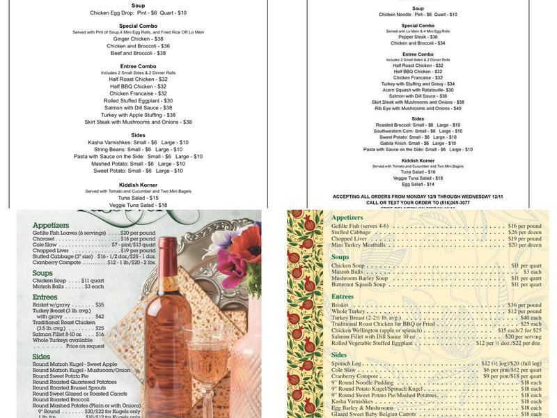 Robert Ian Caterers Menu