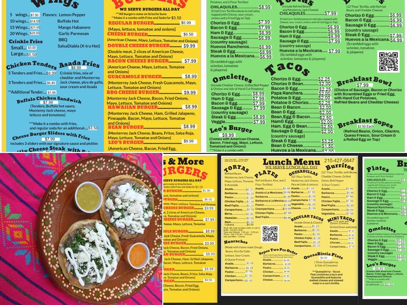 Leo's Taco Spot Menu