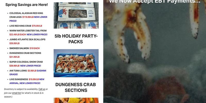 Custom Crab Menu
