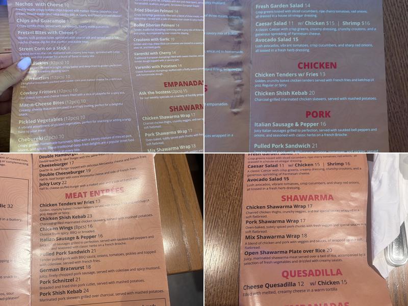 Boardwalk Beer Garden Menu