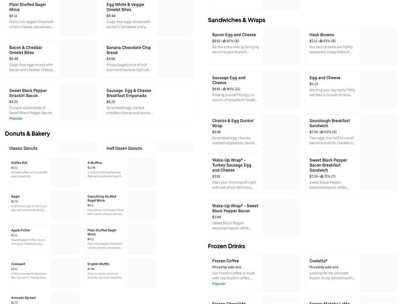 Dunkin' Menu