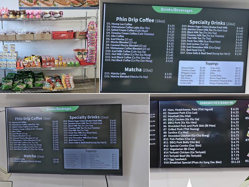 Huong Lan Sandwiches Menu