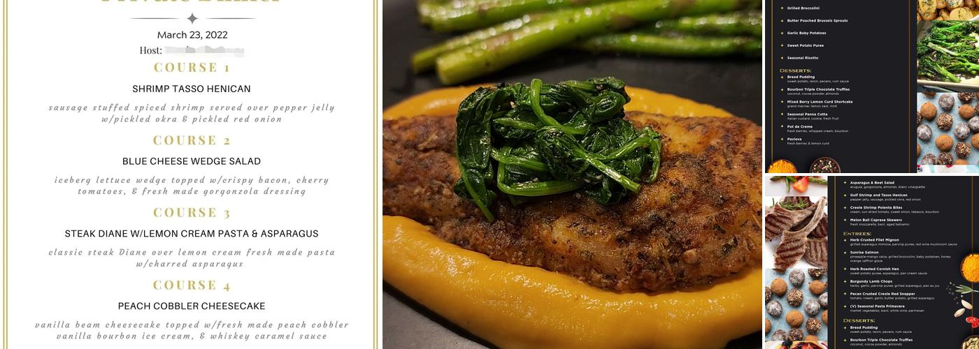 Date Knight Dining Menu